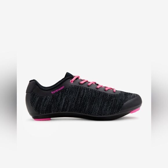 Tommaso Pista Aria Knit cycling shoes Size 8 in Black /pink NWT and in box - Picture 3 of 15